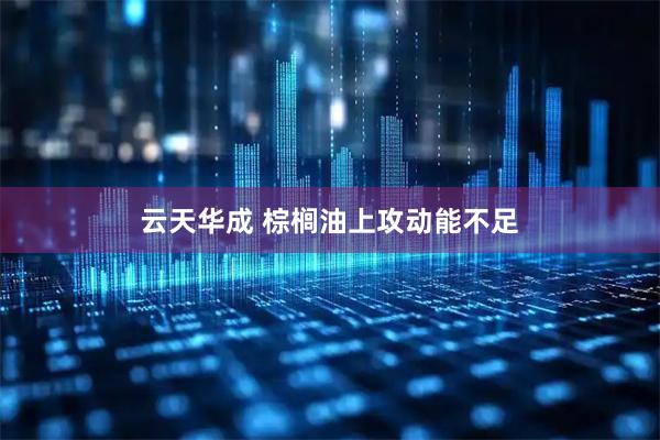 云天华成 棕榈油上攻动能不足