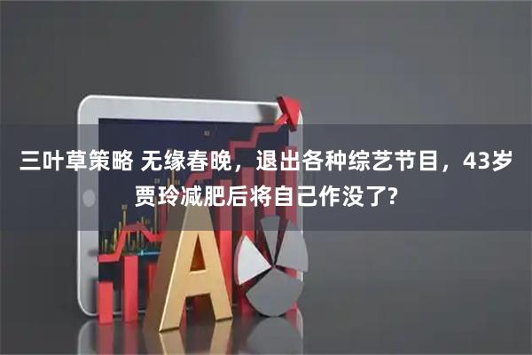 三叶草策略 无缘春晚，退出各种综艺节目，43岁贾玲减肥后将自己作没了?